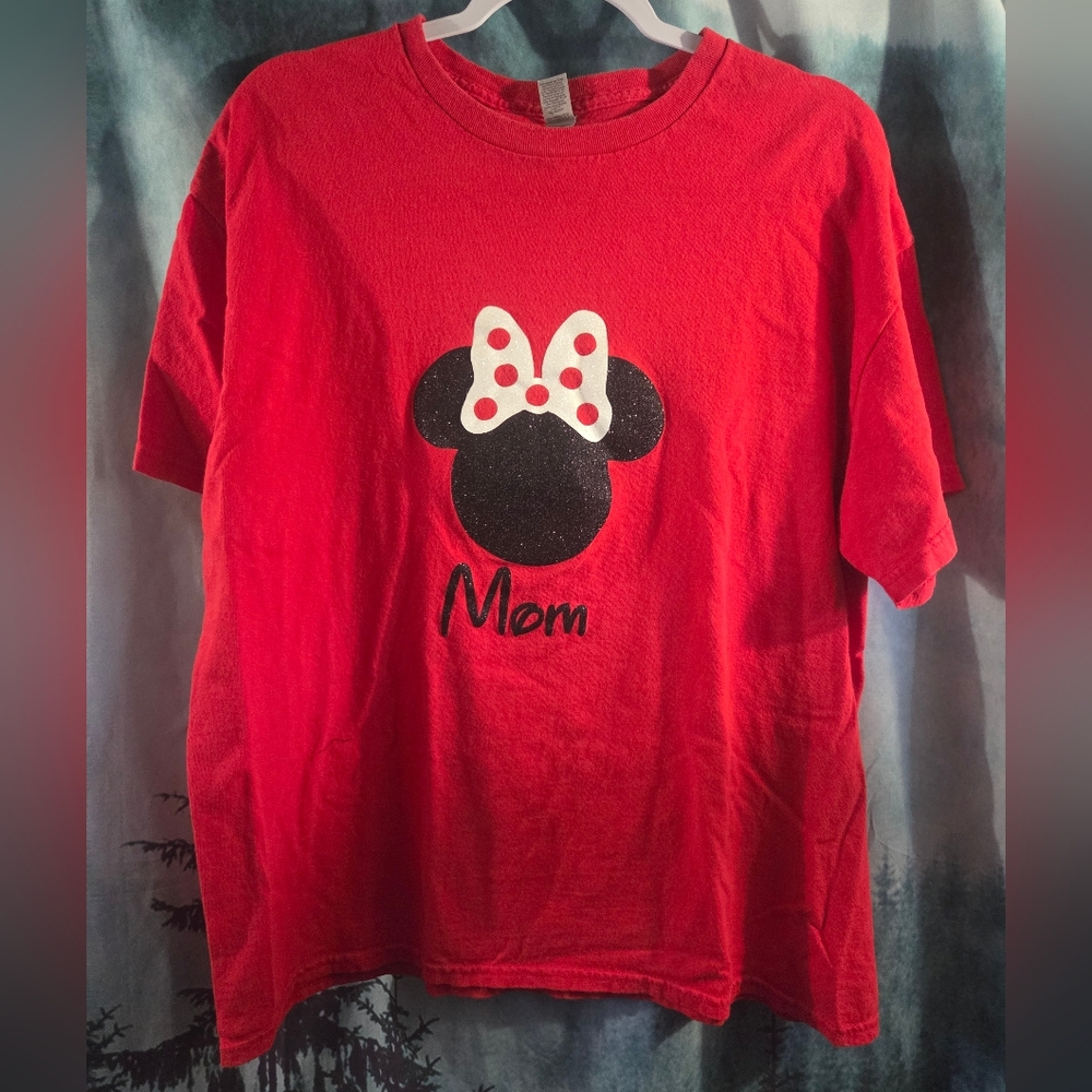 Disney Women's Red Minnie Mouse Mom Tee